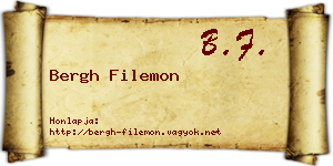 Bergh Filemon névjegykártya